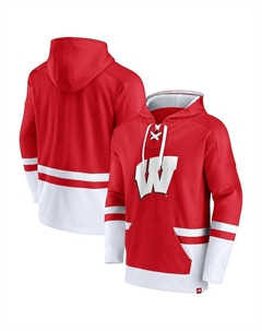 Мужская брендовая толстовка с капюшоном red wisconsin badgers first battle pullover, красный Fanatics