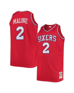 Мужская майка Мозес Мэлоун Красная Филадельфия 76ers Big and Tall Hardwood Classics Mitchell and ness