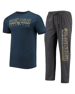 Мужской комплект для сна: темно-серый, темно-синяя футболка Marquette Golden Eagles Meter и брюки Concepts sport