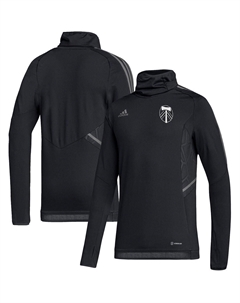 Мужской черный утепленный пуловер Portland Timbers COLD.RDY с регланами Adidas