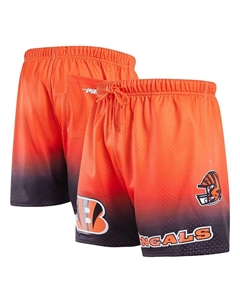 Мужские черные, оранжевые шорты в сетку с эффектом омбре Cincinnati Bengals Pro standard