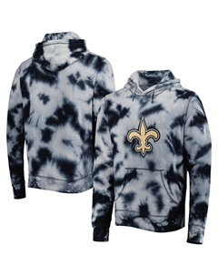 Мужской черный пуловер с капюшоном New Orleans Saints Team Tie Dye New era