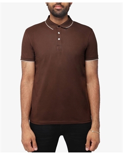 Мужская рубашка поло basic comfort с окантовкой X-Ray, темно-коричневый X-ray
