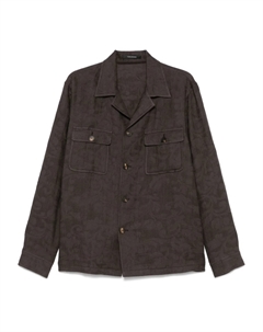 Рубашка с воротником-стойкой, коричневый Tagliatore