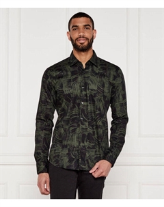 Рубашка с воротником Slim fit, серый Hugo