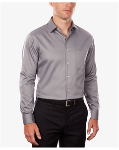 Мужская классическая/классическая рубашка из эластичного сатина без морщин, серый Van heusen