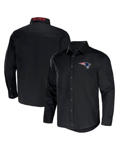 Мужская рубашка nfl x darius rucker collection by black new england patriots convertible twill с длинным рукавом на пуговицах, черный Fanatics