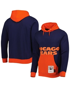 Мужская темно-синяя толстовка с капюшоном chicago bears big face 5.0 pullover, синий Mitchell and ness