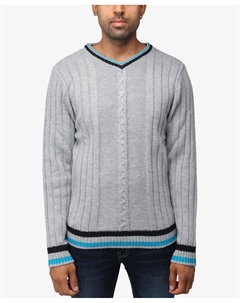 Мужской свитер вязанной вязки с v-образным вырезом X-ray