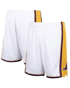 Мужские белые шорты los angeles lakers 2009/10 hardwood classics authentic, белый Mitchell and ness