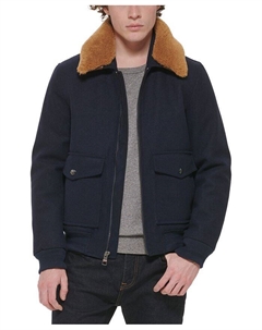 Мужской бомбер с воротником из искусственного меха, синий Tommy hilfiger