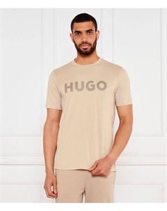 Футболка синего цвета Regular fit, желтый Hugo