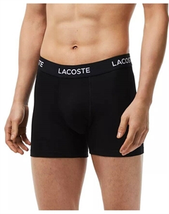 Мужские 5пк. Трусы-боксеры обычного кроя с эластичной полоской с логотипом, черный Lacoste