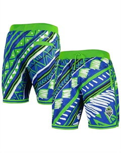 Мужские синие модные шорты Seattle Sounders FC Tribal Fashion Mitchell and ness