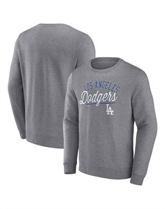 Мужской пуловер с логотипом Heather Grey Los Angeles Dodgers Simplicity Fanatics