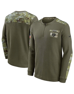 Мужская оливковая термотоп с длинным рукавом las vegas raiders 2021 salute to service henley Nike
