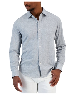 Мужская рубашка классической вязки трикотажного джерси на пуговицах классического кроя Alfani