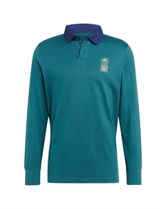 Мужская рубашка-поло с длинным рукавом Player Green LA Galaxy Travel 2023 Adidas