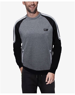 Спортивный мужской свитер с круглым вырезом, цвет Black, Heather Gray X-ray