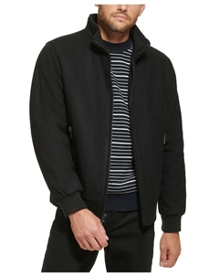 Мужской шерстяной бомбер с вязаной отделкой, черный Calvin klein