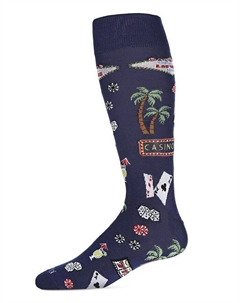 Мужские носки Viva Las Vegas Rayon from Bamboo Novelty Crew Socks, синий Memoi