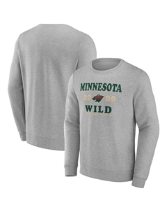 Мужской пуловер с логотипом Heather Charcoal Minnesota Wild Fierce Competitor Fanatics