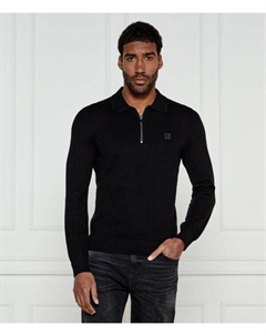 Свитер из атласа Regular fit, черный Hugo