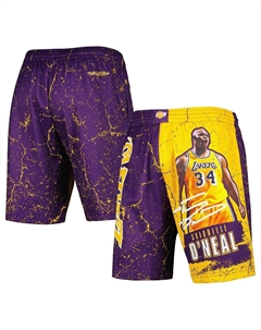 Мужские фиолетовые шорты Shaquille O'Neal Los Angeles Lakers Hardwood Classics Player Burst Mitchell and ness