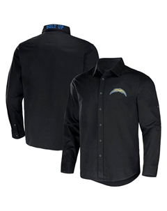 Мужская рубашка nfl x darius rucker collection by black los angeles chargers трансформируемая рубашка из твила с длинным рукавом на пуговицах, черный Fanatics