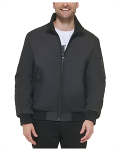 Мужская классическая куртка-бомбер из рипстопа на молнии спереди, черный Calvin klein