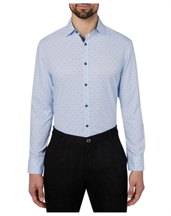 Облегающая классическая рубашка из эластичного охлаждающего материала без железа с геопринтом Society of threads