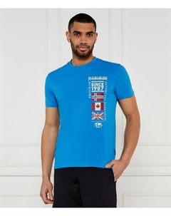 Футболка с рукавами S-образной формы Regular fit, синий Napapijri