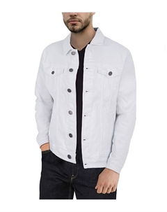 Мужская приталенная джинсовая куртка с эффектом потертости X-Ray, белый X-ray