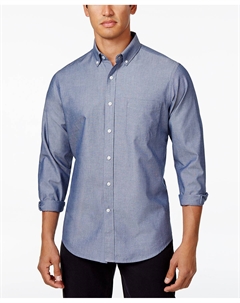 Мужская рубашка из однотонного оксфордского хлопка стрейч Club room