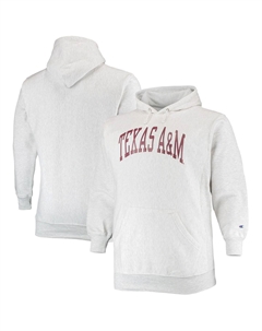 Мужской флисовый пуловер с капюшоном с принтом серого цвета Texas A&M Aggies Big and Tall обратного плетения, толстовка с капюшоном Champion