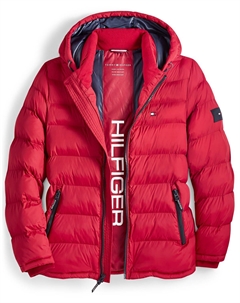 Мужской стеганый пуховик, красный Tommy hilfiger