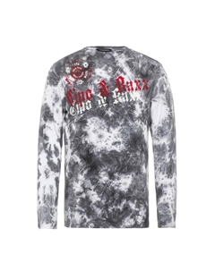 Рубашка с длинными рукавами и крупным фирменным принтом спереди., серый Cipo&baxx