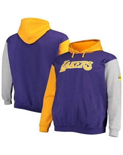 Мужская фирменная пурпурно-золотая толстовка с капюшоном los angeles lakers big and tall double contrast pullover, мульти Fanatics