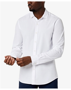 Мужская однотонная спортивная рубашка стрейч, белый Kenneth cole