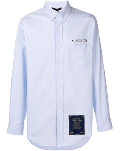 Alexander wang длинная рубашка с вышитым логотипом s синий Alexander wang