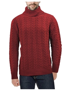 Мужской свитер вязания косами с круглым вырезом X-Ray, красный X-ray