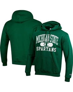 Мужской зеленый пуловер с капюшоном Michigan State Spartans Arch Pill Champion