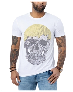 Мужская футболка со стразами и черепом X-ray