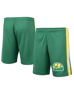 Мужские зеленые шорты swingman с логотипом seattle supersonics hardwood classics, зеленый Mitchell and ness