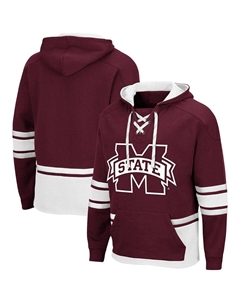 Мужской бордовый пуловер с капюшоном Mississippi State Bulldogs Lace Up 3.0 Colosseum