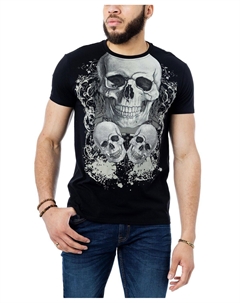 Мужская футболка со стразами и черепом X-ray