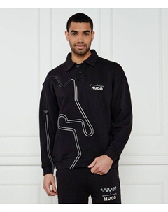 Джемпер с капюшоном Relaxed fit, черный Hugo