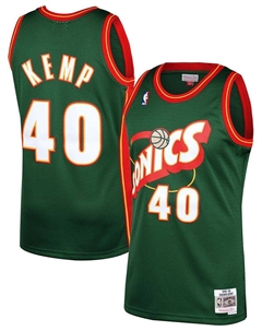 Мужская майка Shawn Kemp Green Seattle Supersonics 1995-96 гг. Hardwood Classics Swingman Mitchell and ness