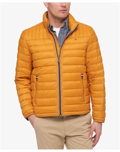 Куртка Packable Quilted Puffer, золотисто-желтый Tommy hilfiger