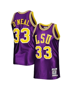 Мужская фиолетовая футболка LSU Tigers Shaquille O'Neal Authentic Mitchell and ness